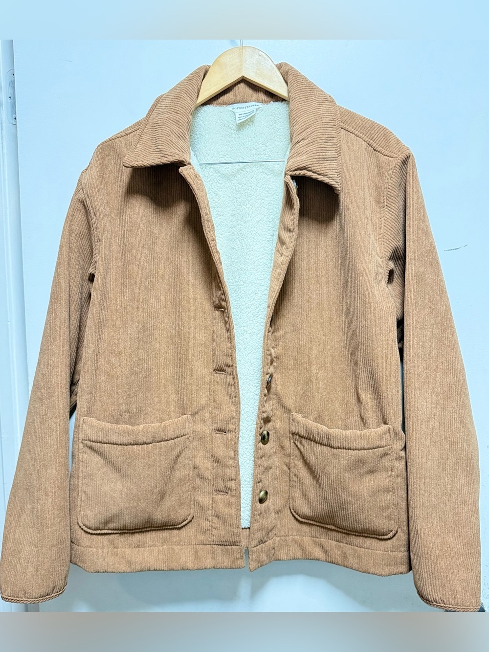 Boston Traders Corduroy Jacket with Cream Sherpa Lining - Picture 2 of 7